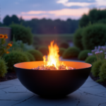 Brasero rond comme bol à feu : chaleur et design au jardin